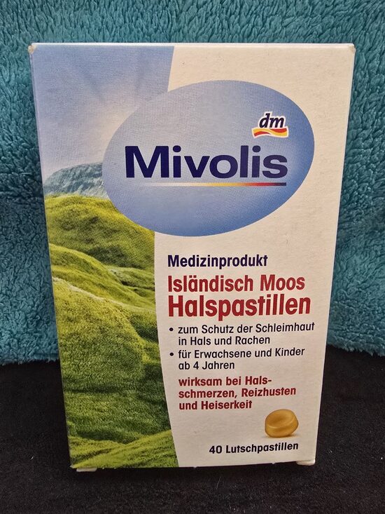 Mivolis salas Moos rīkles pastilas.